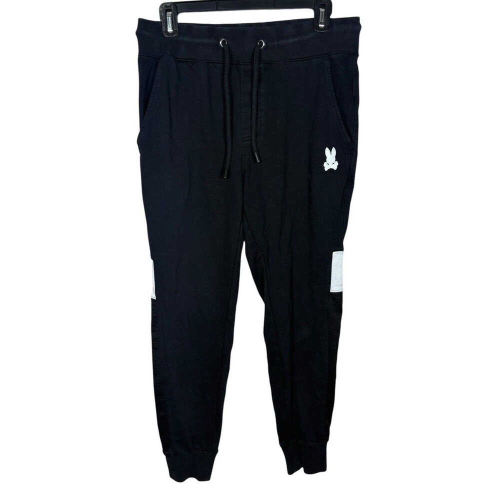 Psycho Bunny Wilkes Men’s Sweat Pants Joggers Black Size Small Drawstring